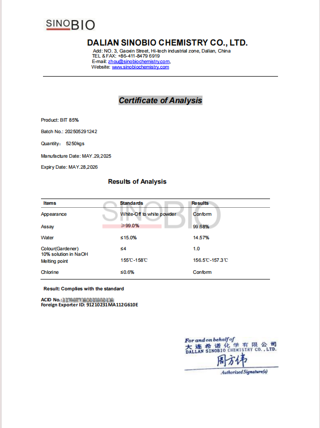 BIT85% COA