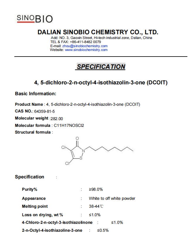 DCOIT SPECIFICATION